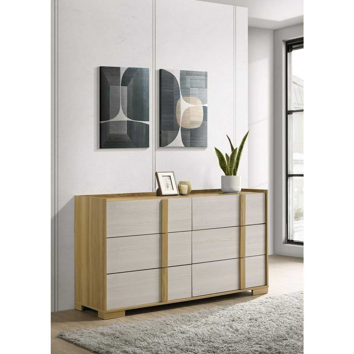 215653 Hyland 6-drawer Dresser Natural