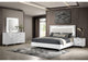 215791KE-S4 Cassia 4-piece Eastern King LED Bedroom Set White High Gloss