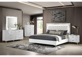 215791KE-S5 Cassia 5-piece Eastern King LED Bedroom Set White High Gloss