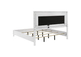 215791KE-S5 Cassia 5-piece Eastern King LED Bedroom Set White High Gloss