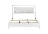 215791KE Cassia Eastern King LED Panel Bed White High Gloss
