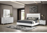 215791Q-S4 Cassia 4-piece Queen LED Bedroom Set White High Gloss