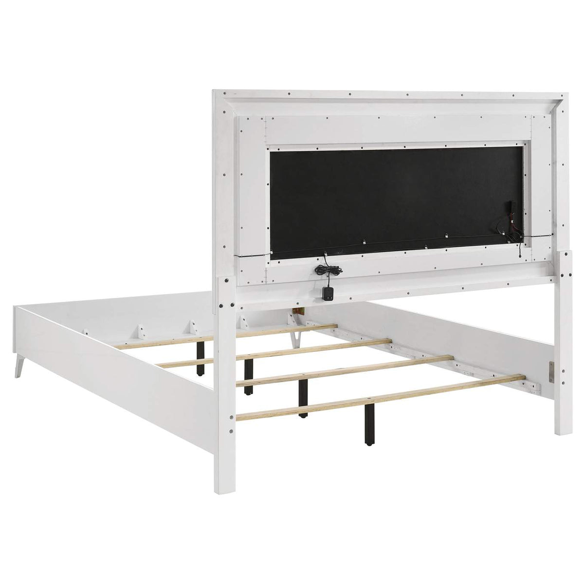 215791Q-S5 Cassia 5-piece Queen LED Bedroom Set White High Gloss