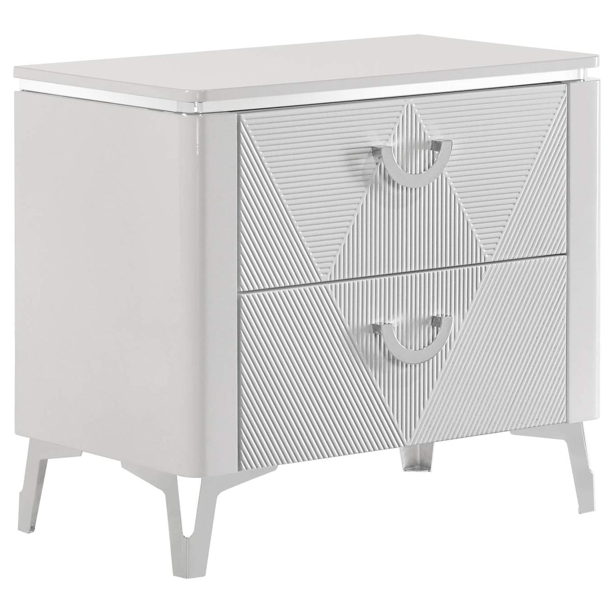 215791Q-S5 Cassia 5-piece Queen LED Bedroom Set White High Gloss