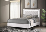 215791Q Cassia Queen LED Panel Bed White High Gloss