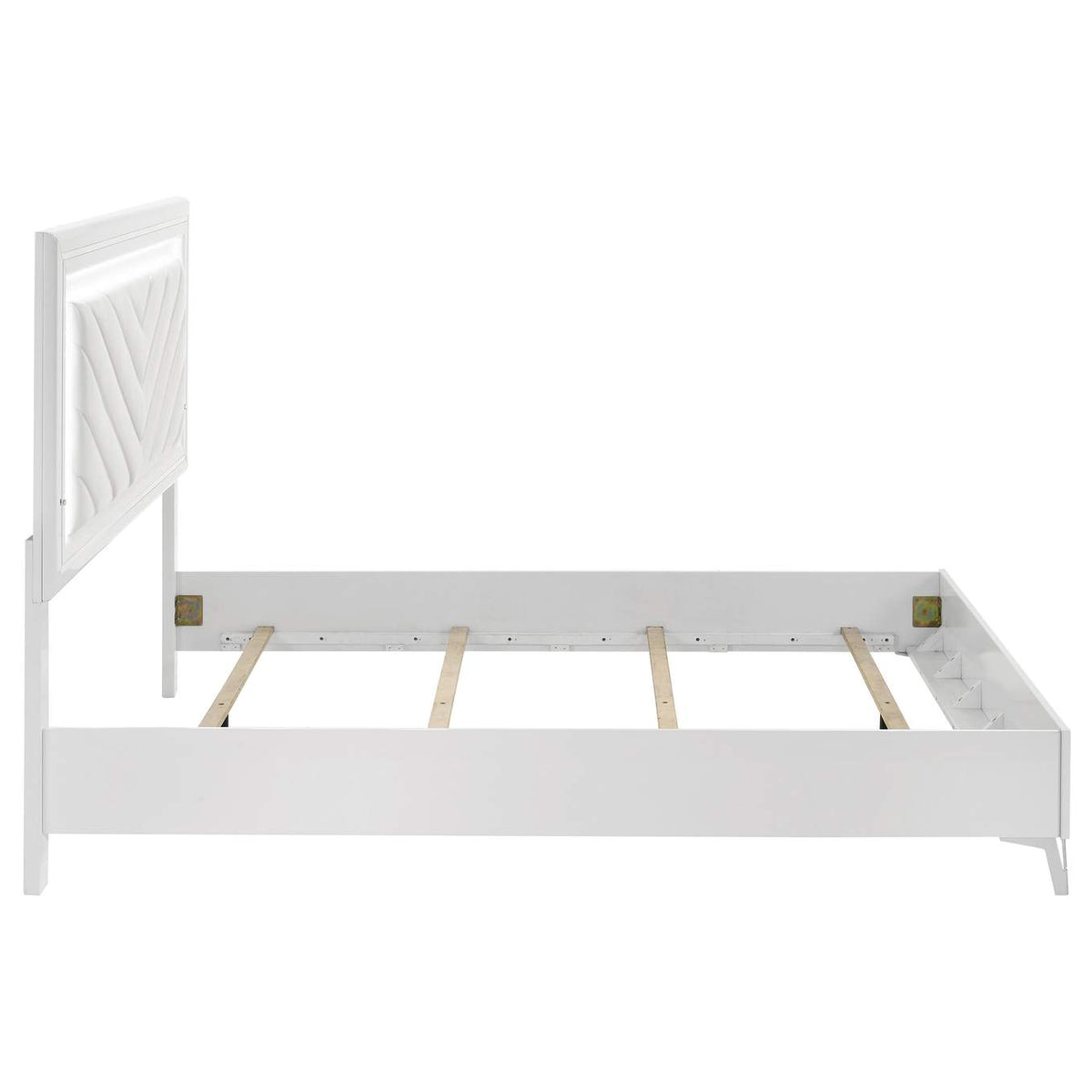 215791Q Cassia Queen LED Panel Bed White High Gloss