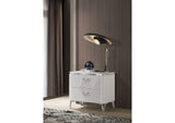 215792 Cassia 2-drawer Nightstand Bedside Table White High Gloss