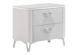 215792 Cassia 2-drawer Nightstand Bedside Table White High Gloss