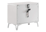 215792 Cassia 2-drawer Nightstand Bedside Table White High Gloss