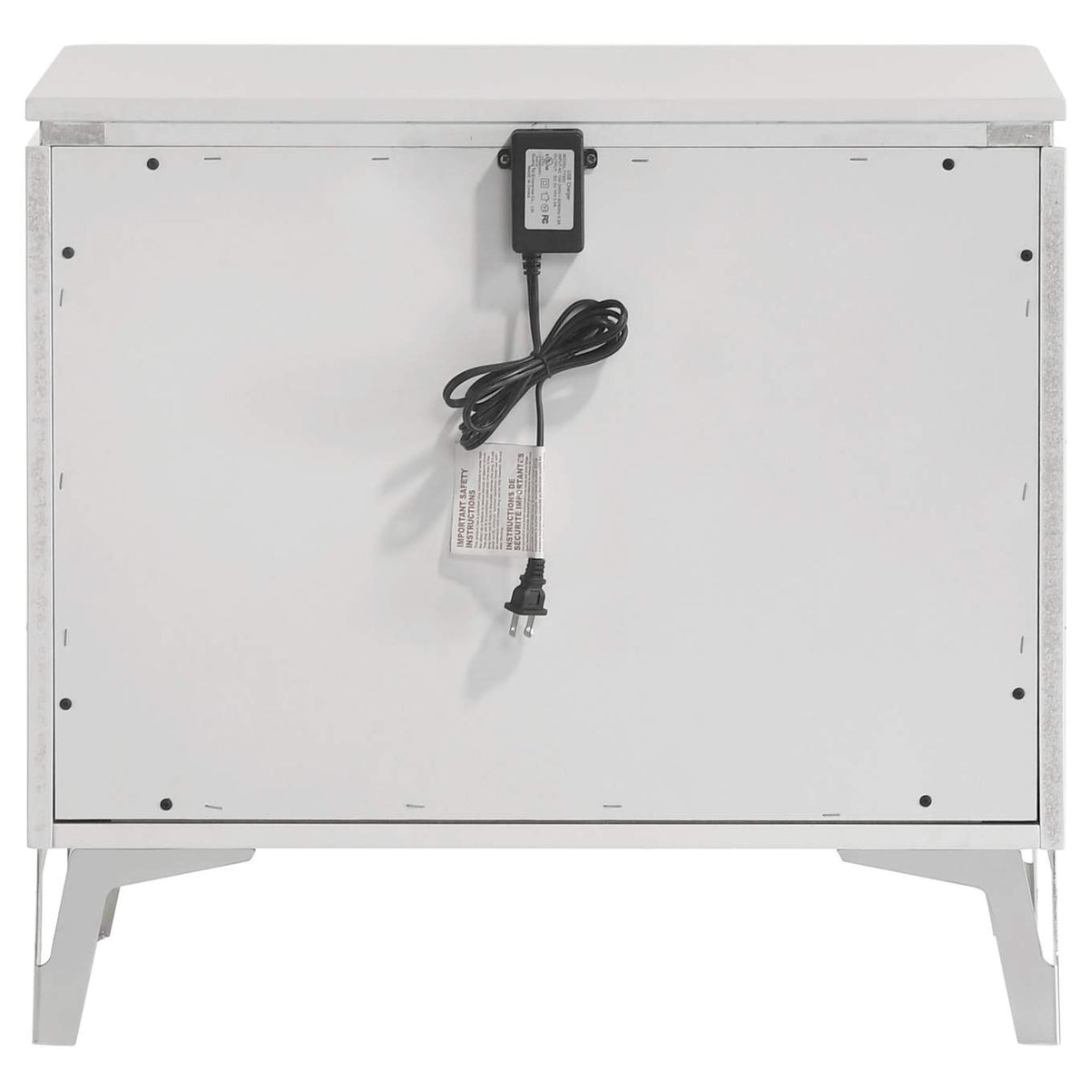 215792 Cassia 2-drawer Nightstand Bedside Table White High Gloss