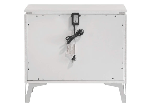 215792 Cassia 2-drawer Nightstand Bedside Table White High Gloss