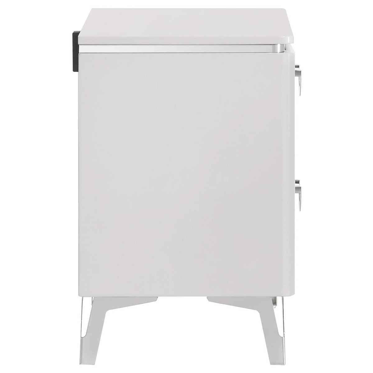 215792 Cassia 2-drawer Nightstand Bedside Table White High Gloss
