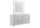 215793M Cassia 6-drawer Dresser Cabinet with Mirror White High Gloss