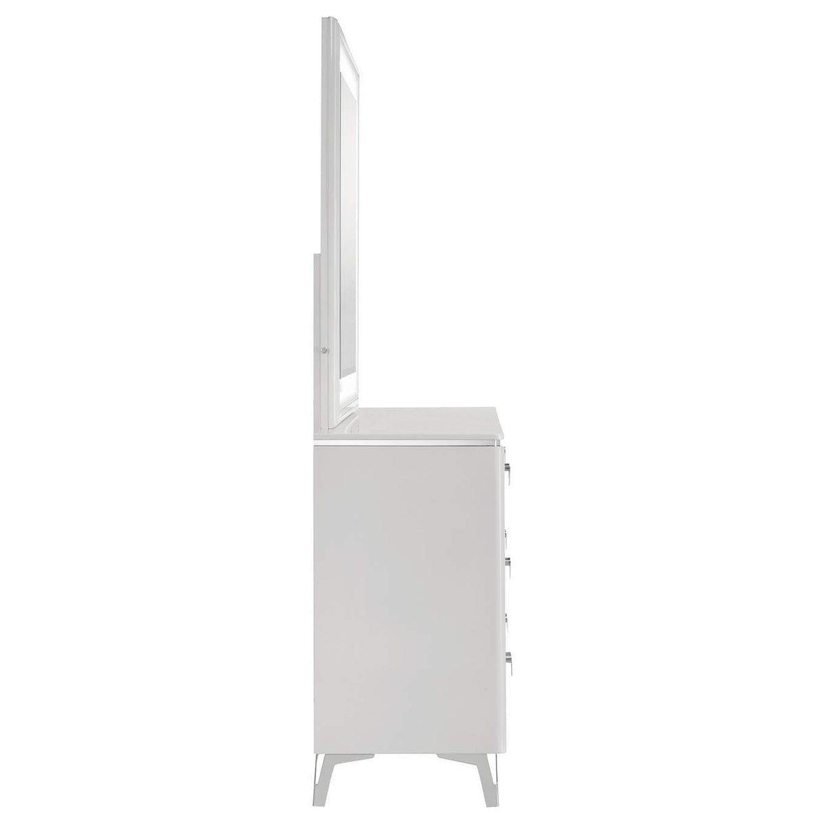 215793M Cassia 6-drawer Dresser Cabinet with Mirror White High Gloss