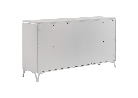 215793 Cassia 6-drawer Bedroom Dresser Cabinet White High Gloss