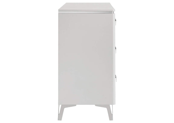 215793 Cassia 6-drawer Bedroom Dresser Cabinet White High Gloss