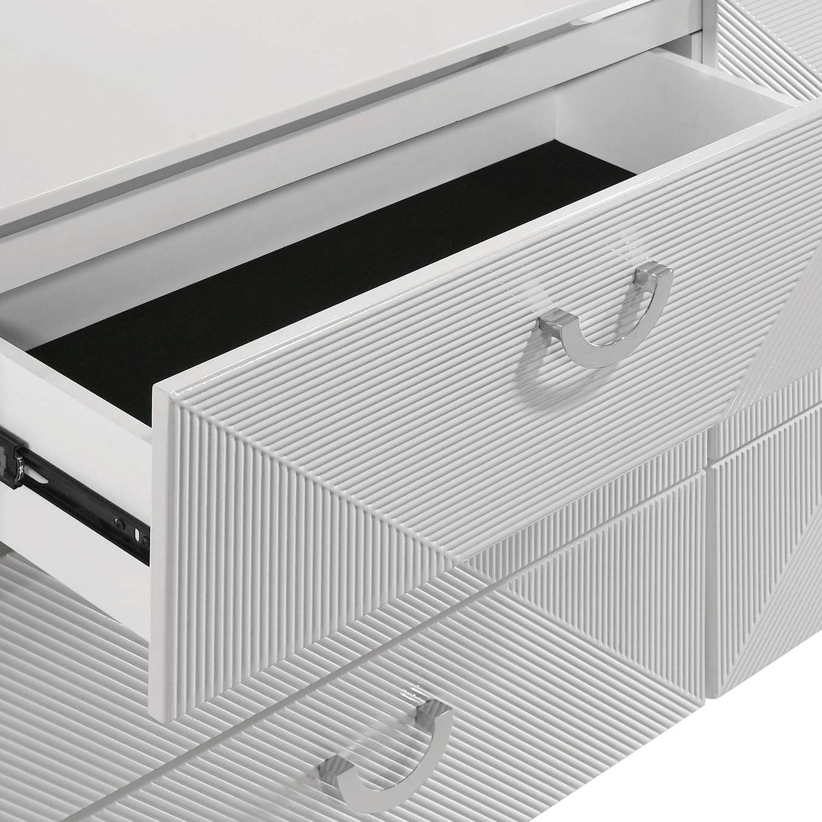 215793 Cassia 6-drawer Bedroom Dresser Cabinet White High Gloss