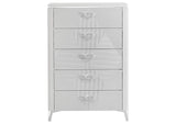 215795 Cassia 5-drawer Bedroom Chest of Drawers White High Gloss