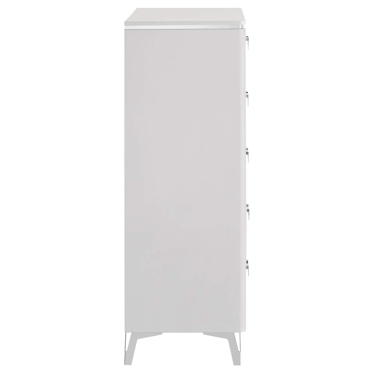 215795 Cassia 5-drawer Bedroom Chest of Drawers White High Gloss