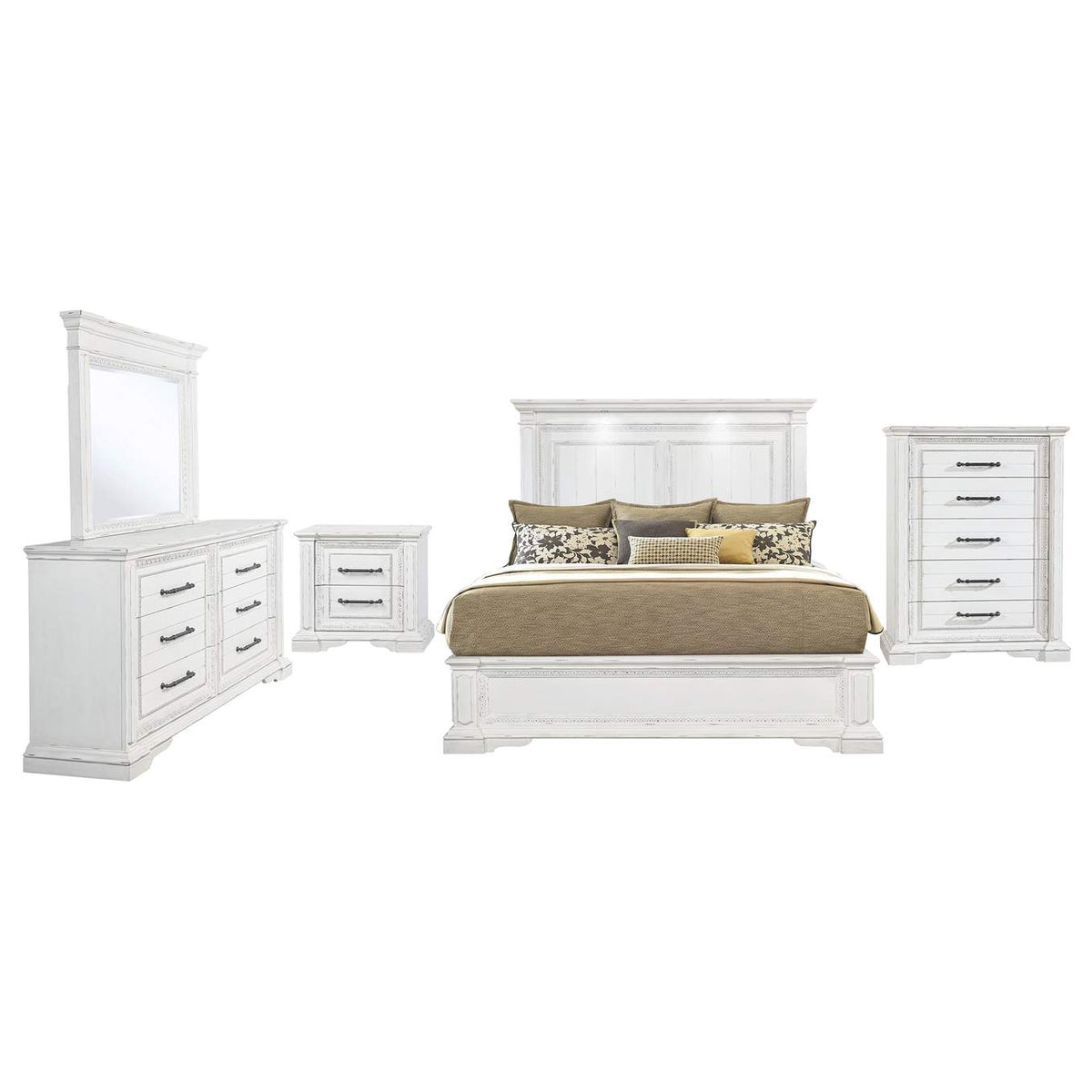 215871KE-S5 McKinney 5-piece Eastern King Bedroom Set Vintage White