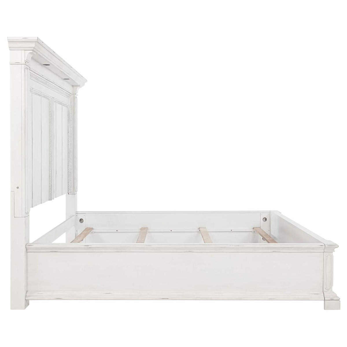 215871KE McKinney Eastern King LED Light Panel Bed Vintage White