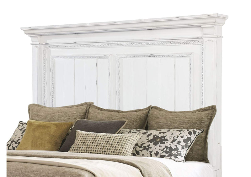 215871KE McKinney Eastern King LED Light Panel Bed Vintage White
