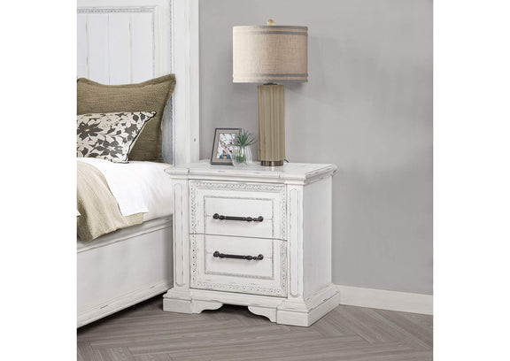 215872 McKinney 2-drawer Nightstand with Dual USB Vintage White