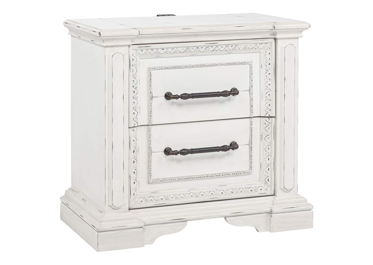 215872 McKinney 2-drawer Nightstand with Dual USB Vintage White