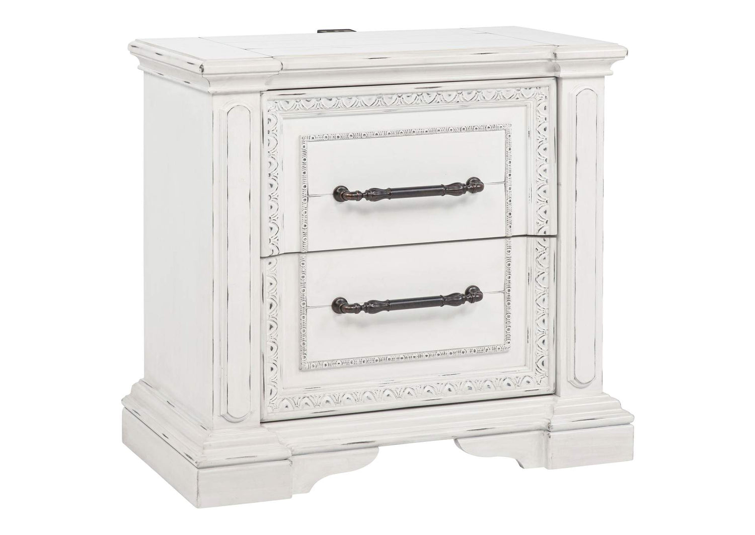 215872 McKinney 2-drawer Nightstand with Dual USB Vintage White