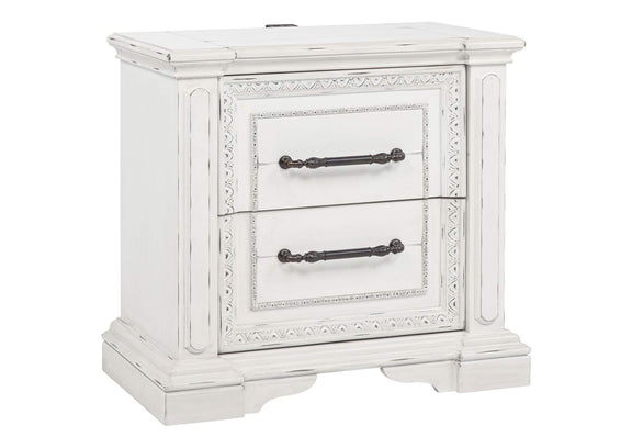215872 McKinney 2-drawer Nightstand with Dual USB Vintage White