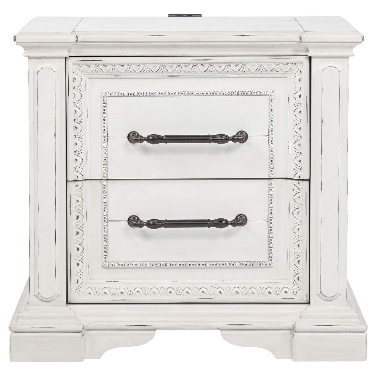 215872 McKinney 2-drawer Nightstand with Dual USB Vintage White