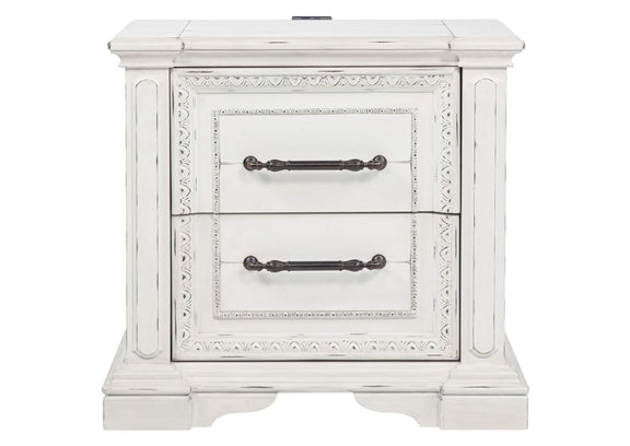 215872 McKinney 2-drawer Nightstand with Dual USB Vintage White