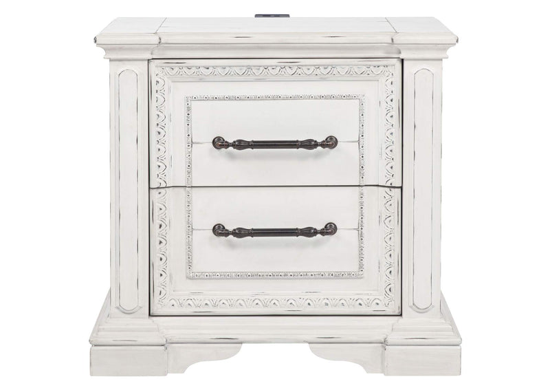 215872 McKinney 2-drawer Nightstand with Dual USB Vintage White