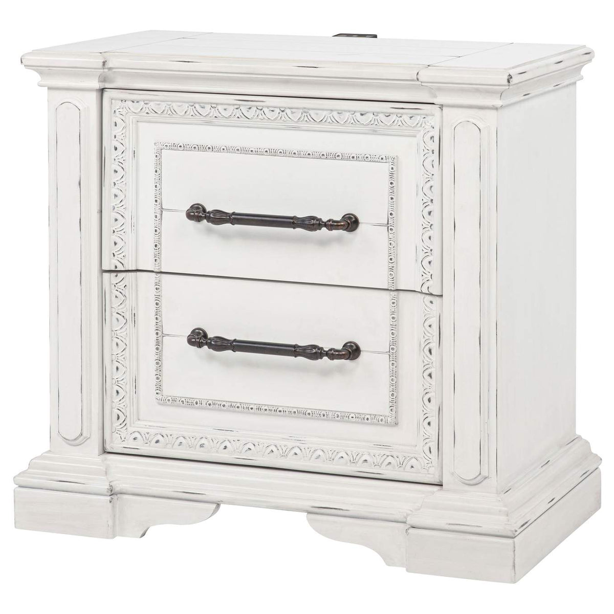 215872 McKinney 2-drawer Nightstand with Dual USB Vintage White