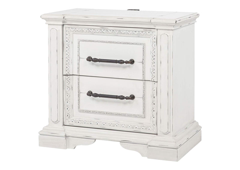 215872 McKinney 2-drawer Nightstand with Dual USB Vintage White