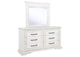 215873M McKinney 6-drawer Bedroom Dresser with Mirror Vintage White