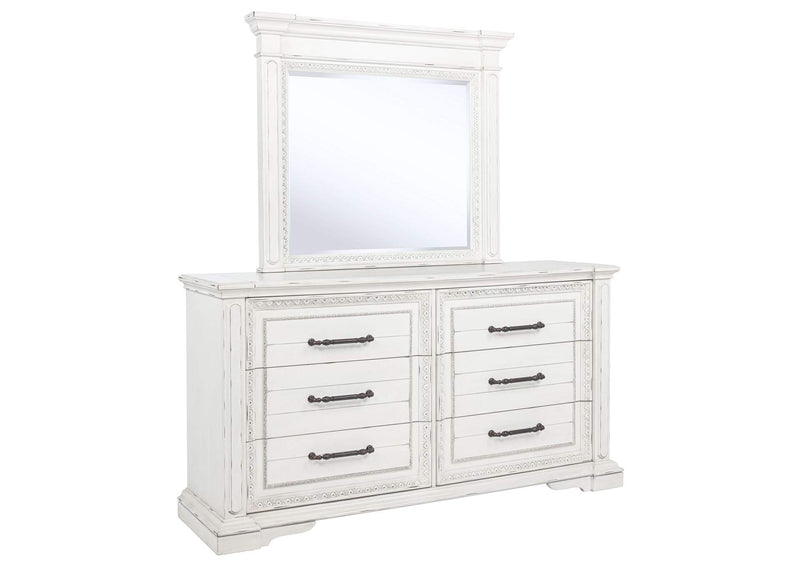 215873M McKinney 6-drawer Bedroom Dresser with Mirror Vintage White