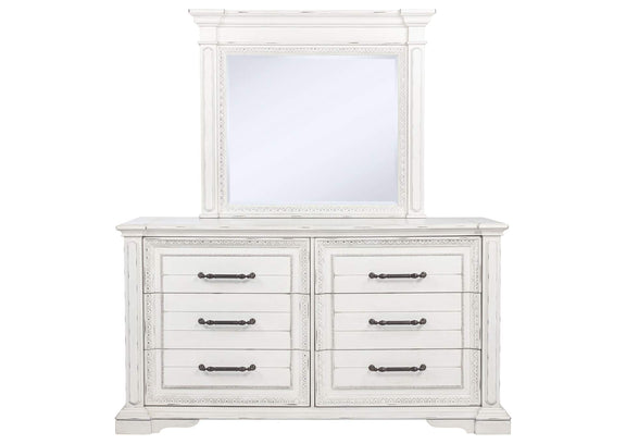 215873M McKinney 6-drawer Bedroom Dresser with Mirror Vintage White