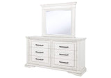 215873M McKinney 6-drawer Bedroom Dresser with Mirror Vintage White