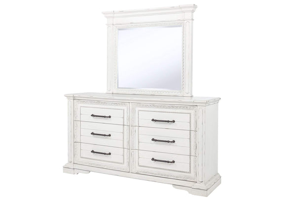 215873M McKinney 6-drawer Bedroom Dresser with Mirror Vintage White