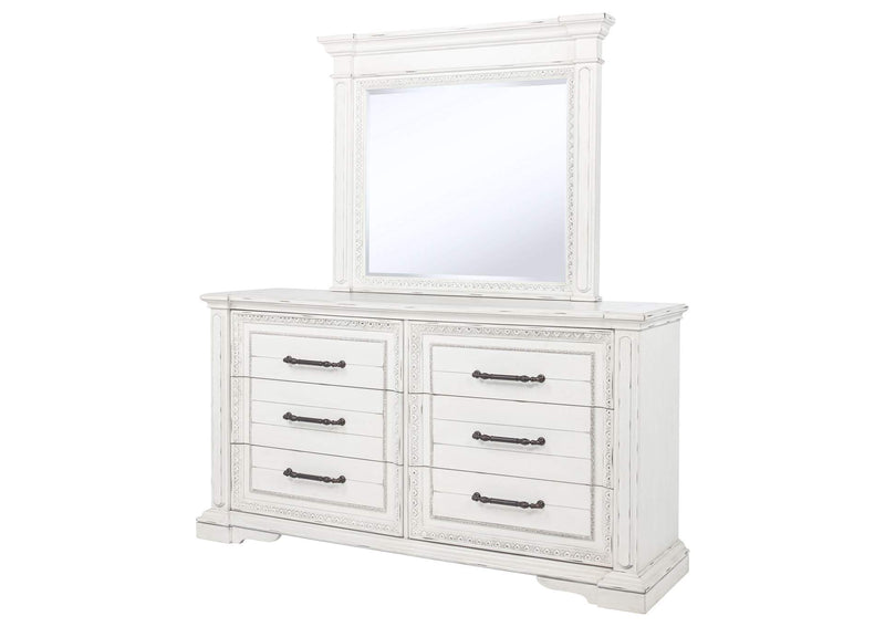 215873M McKinney 6-drawer Bedroom Dresser with Mirror Vintage White