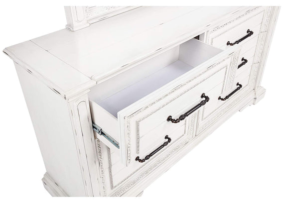 215873M McKinney 6-drawer Bedroom Dresser with Mirror Vintage White