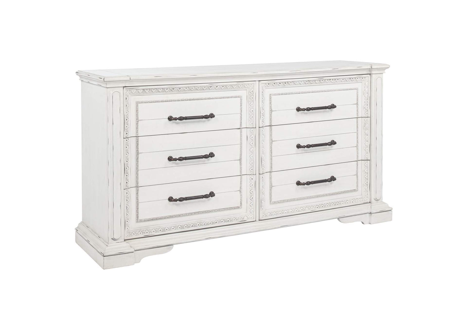 215873 McKinney 6-drawer Bedroom Dresser Cabinet Vintage White