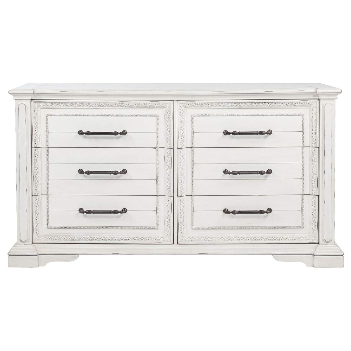 215873 McKinney 6-drawer Bedroom Dresser Cabinet Vintage White