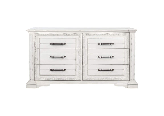 215873 McKinney 6-drawer Bedroom Dresser Cabinet Vintage White