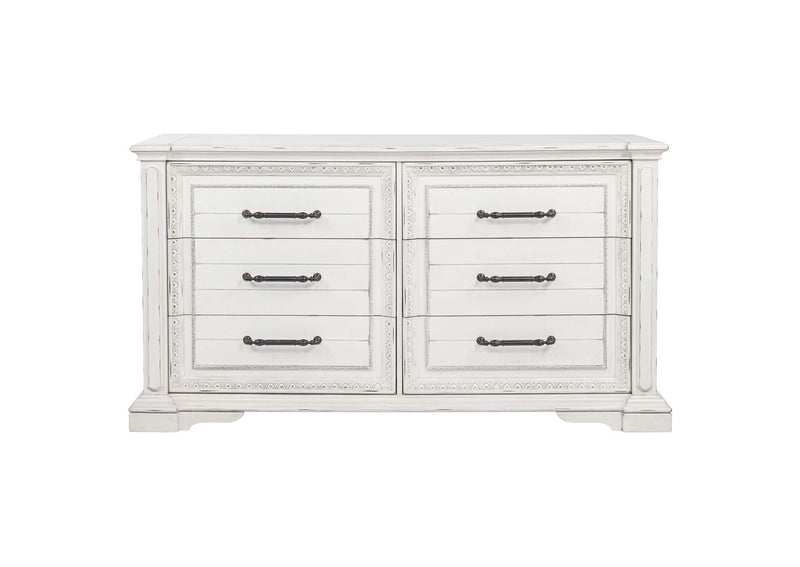 215873 McKinney 6-drawer Bedroom Dresser Cabinet Vintage White