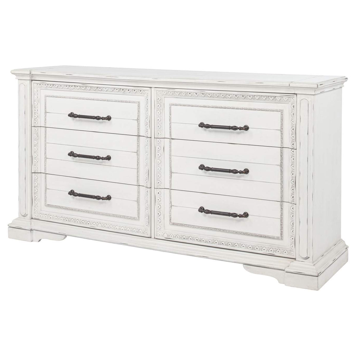 215873 McKinney 6-drawer Bedroom Dresser Cabinet Vintage White