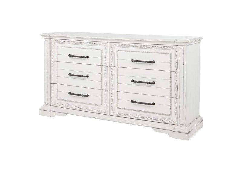 215873 McKinney 6-drawer Bedroom Dresser Cabinet Vintage White