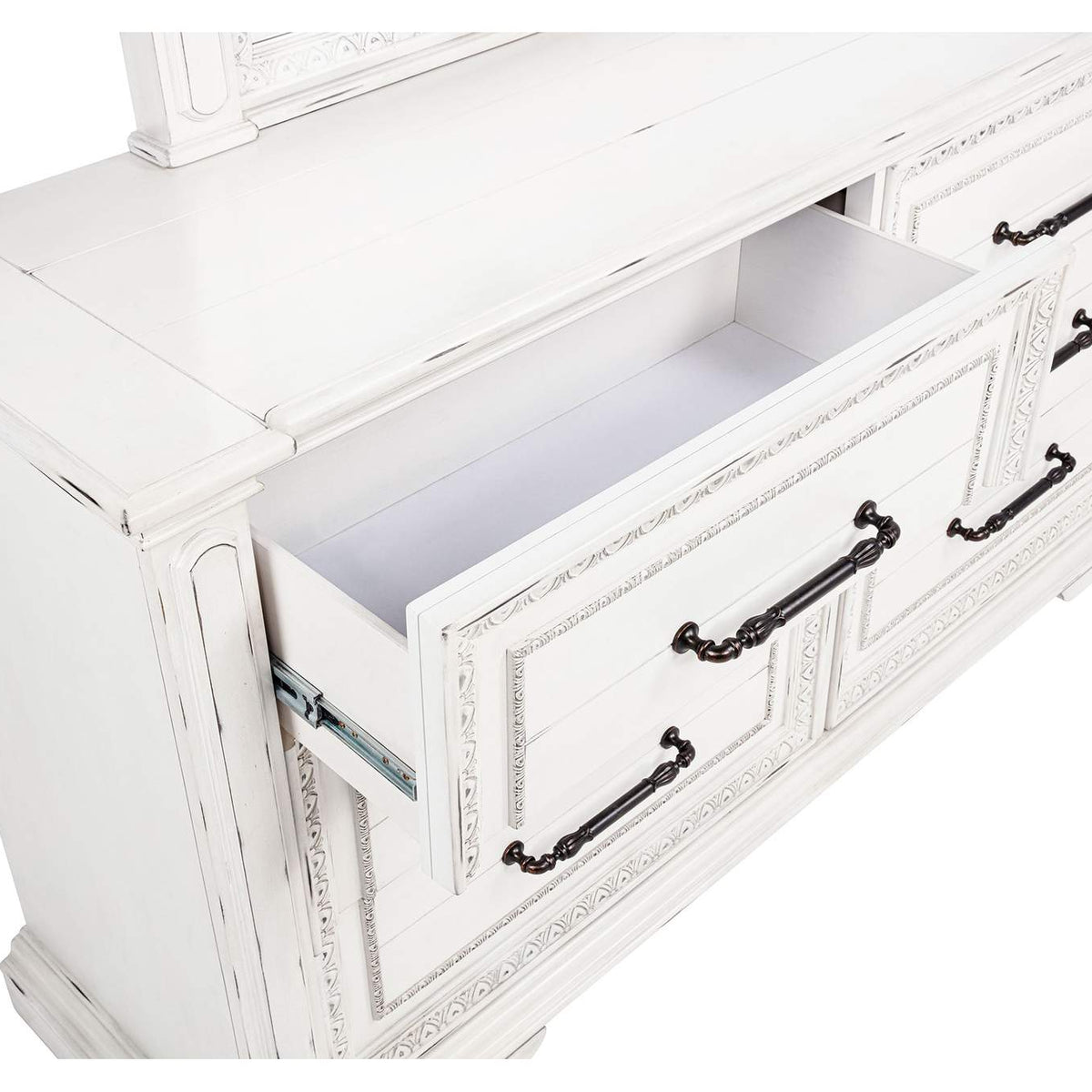 215873 McKinney 6-drawer Bedroom Dresser Cabinet Vintage White