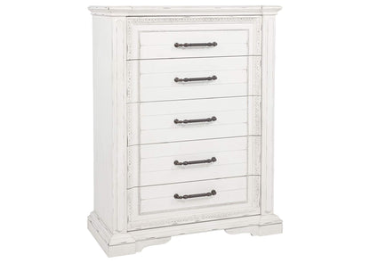 215875 McKinney 5-drawer Bedroom Chest of Drawers Vintage White
